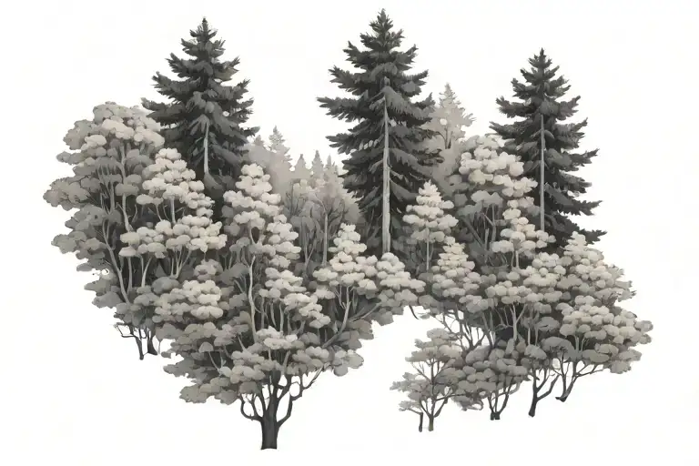 Forest Looking Up From Ground