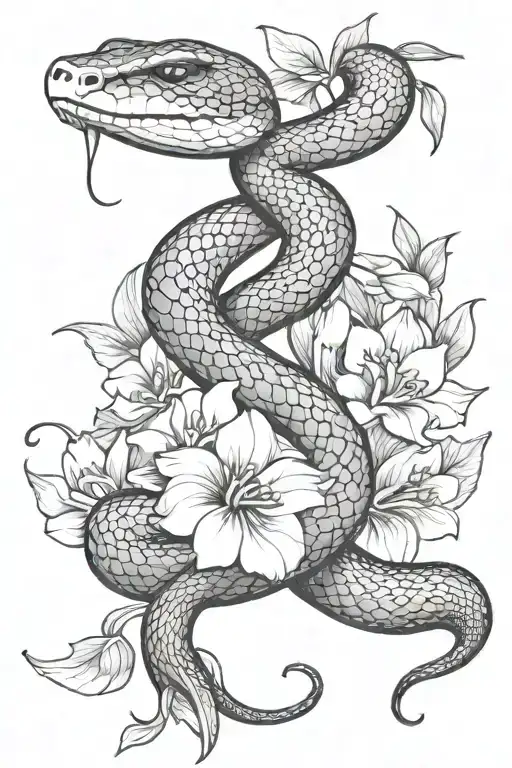 Snake And Flowers Wrapping