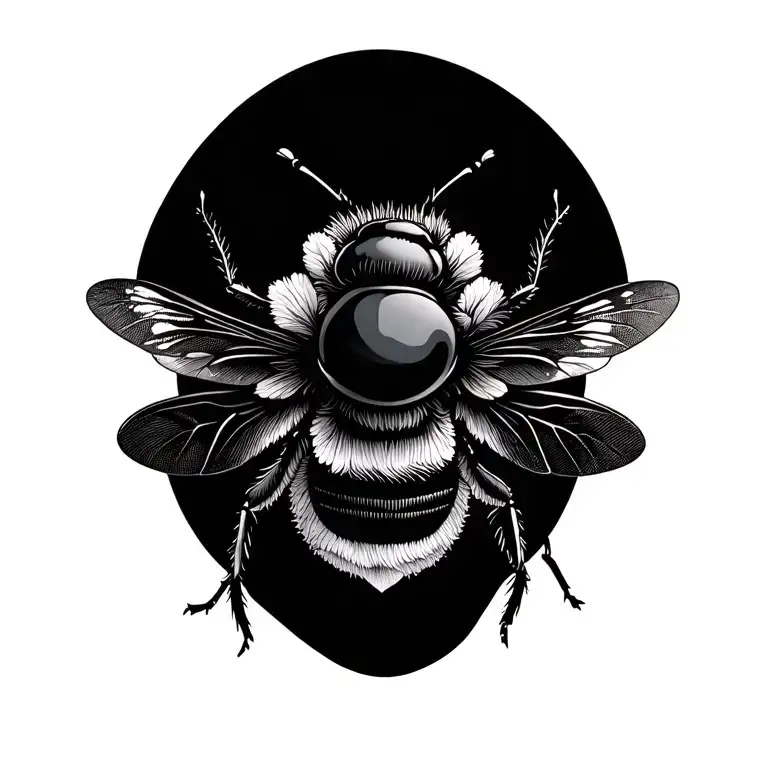 Bee Floral Patterns Minimalist Tattoo Design