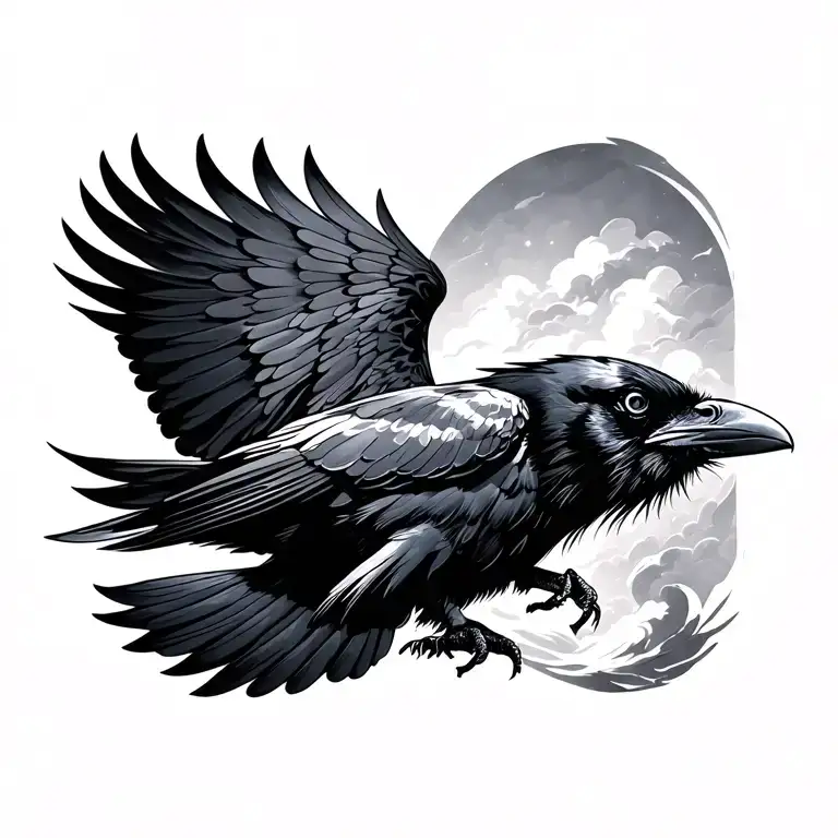 Raven Flying