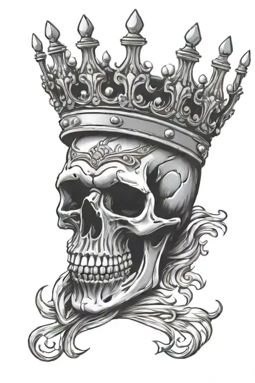 Skull Wearing King Crown