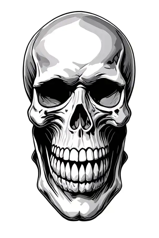 Skull With Smile Mask Over It