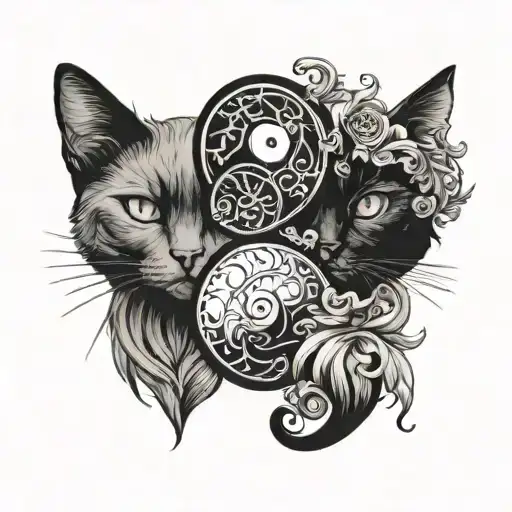I Would Like To Generate Yin-yang Cat Like Yang And Woman Like Yin