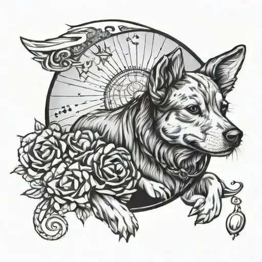 Half Moon Globe With Dog