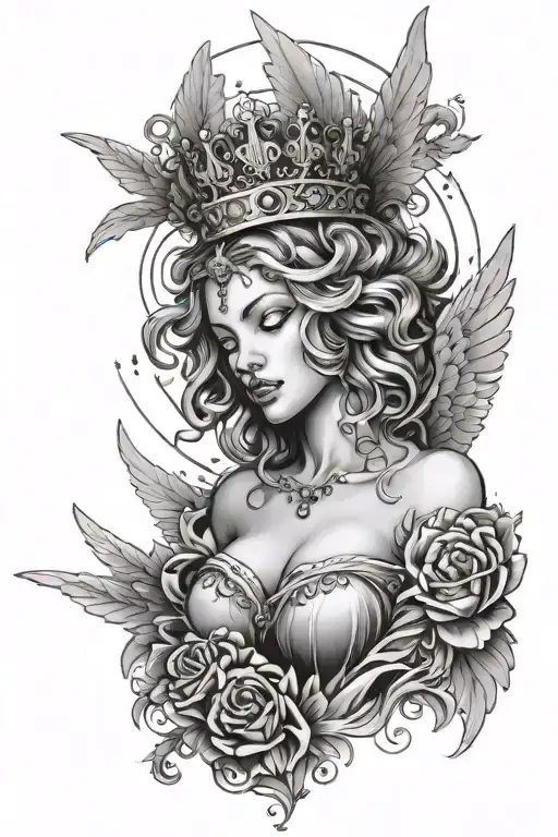 Angel And Crown Surrounded