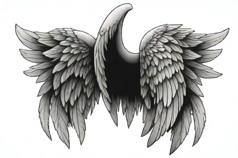 Angel Wing With United Hands