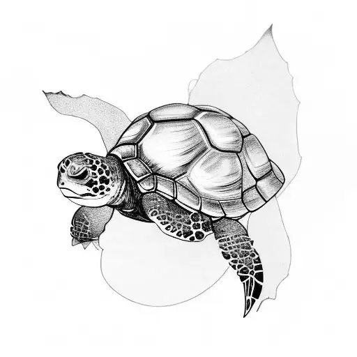 Turtle With Pumpkin Shell