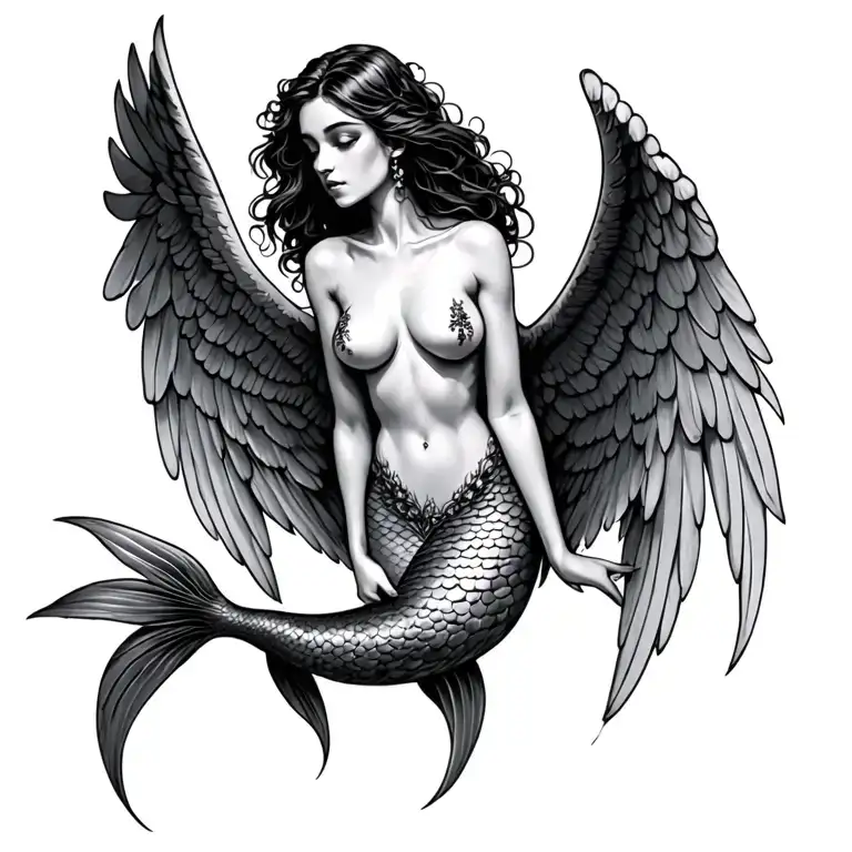 Mermaid With Angle Wings