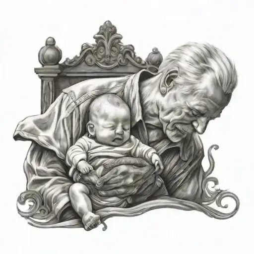 Grandfather And Newborn Grandson