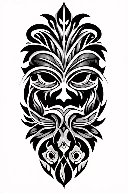 Polynesian Style Tattoo Design Combining Elements