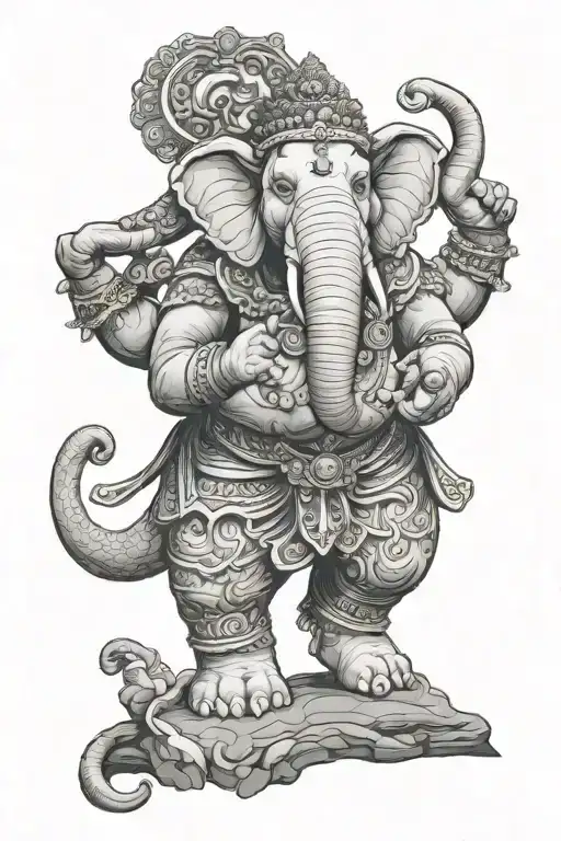 Laos Buddhism Include Elephant Adorned With Traditional