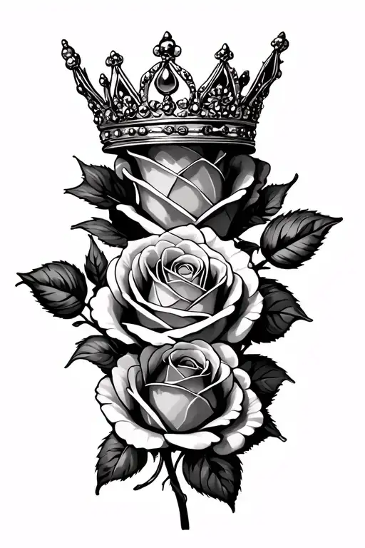 Crown Ontop Of 3 Roses