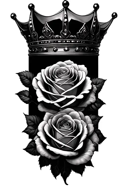 Big Crown Ontop Of 3 Roses
