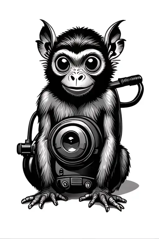 Tarsier Monkey With Scuba Tank