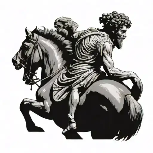 Marcus Aurelius Greeting People From The Back Of His Horse