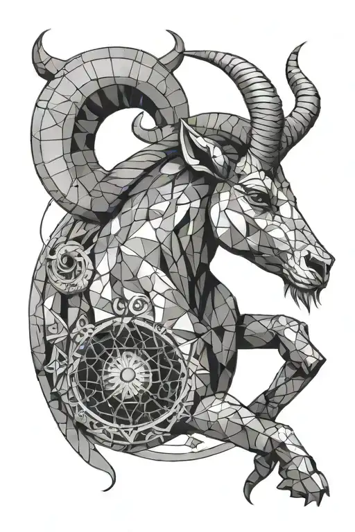 Capricorn In The Style Of Geometry
