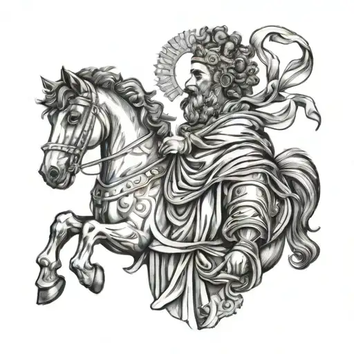 Marcus Aurelius Greeting People From The Horse
