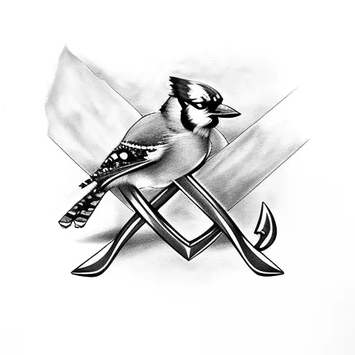 Bluejay On An Anchor