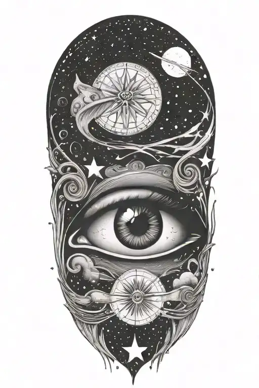 Eyes In The Sky Filled With Stars Forming The Shape