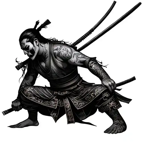 Samurai Kneeling Macabre