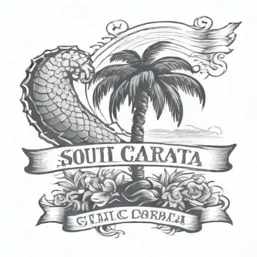 South Carolina State Logo And 803 Going Down Vertically Inside And A Bible Script