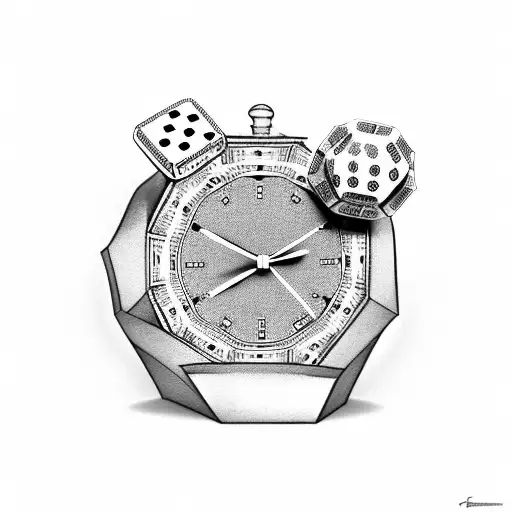 Clock With Money And Dice