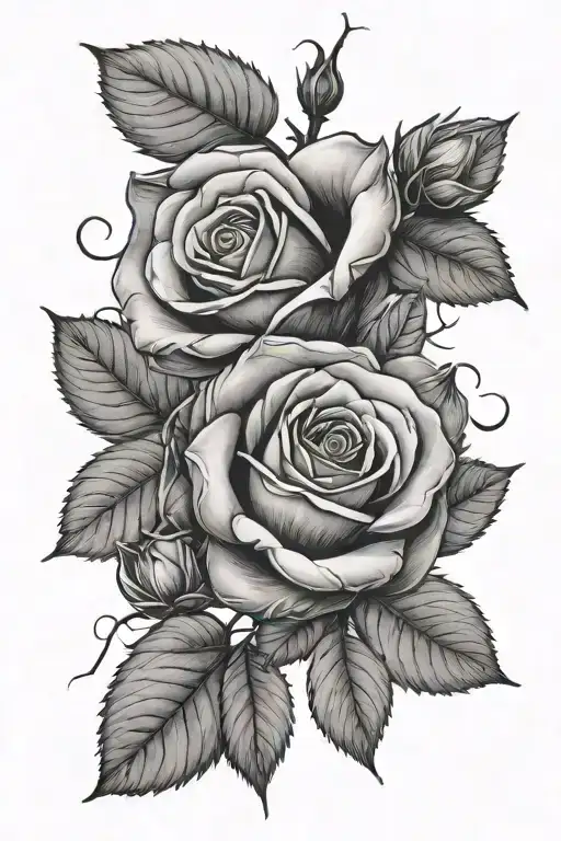 Rose Wrapped Around A Hazel Branch