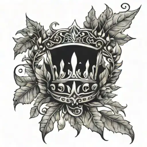 Gondor Crown And Leaves Of Lothlorian