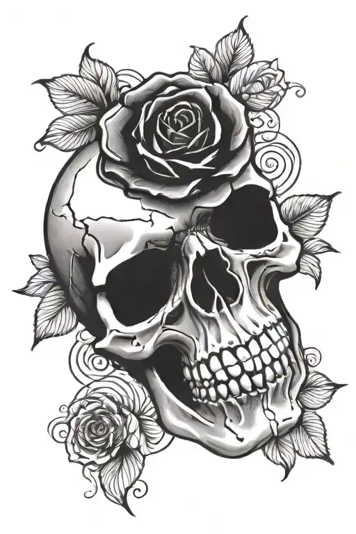 Skull And Rose