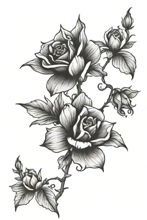 February And May Birth Flowers Intertwined