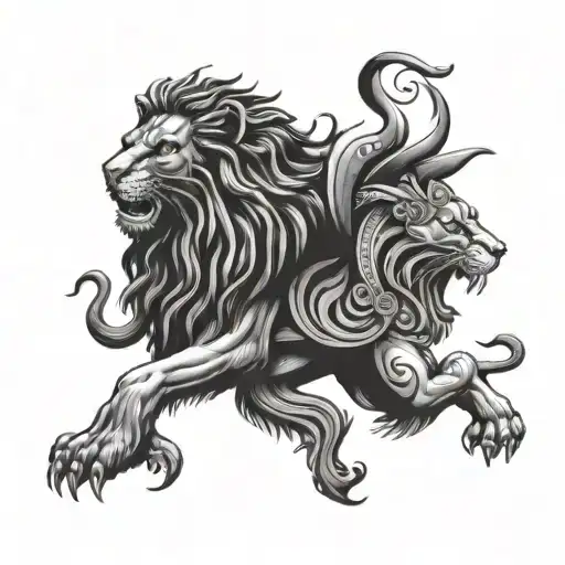 Sicilian Trinacria With A Lion In The Middle