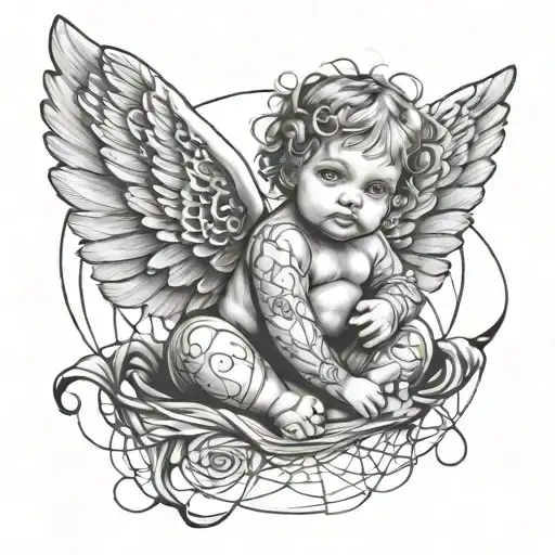 Baby Angel With Spiderweb