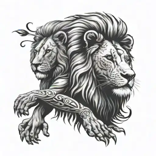 Lion People Holding Hands