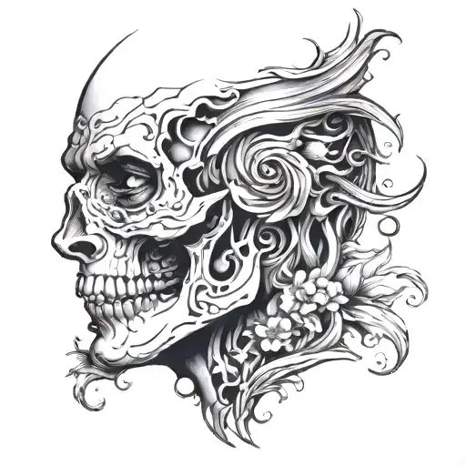 Half Skull Half Face