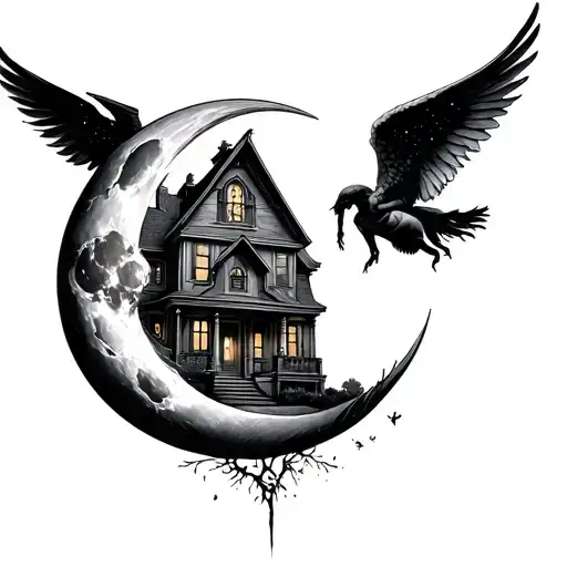 House Moon And Angel