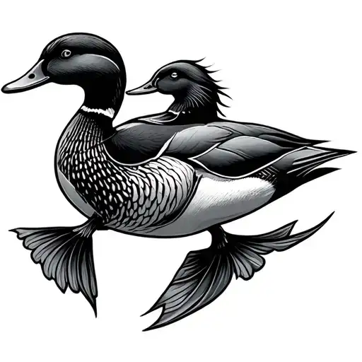 Duck Twin Flame Fishing Stickers
