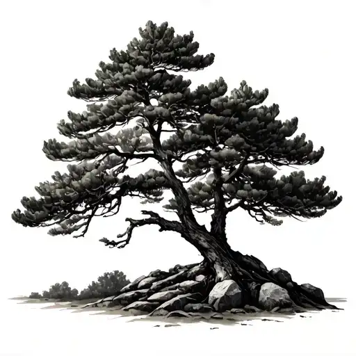 Stone Pine Tree