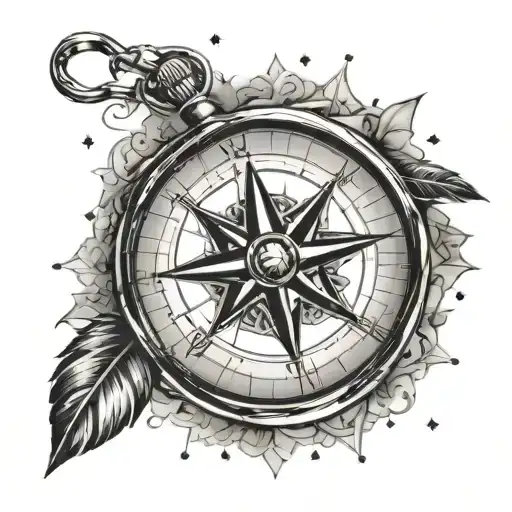 Compass Pointing To The Stars