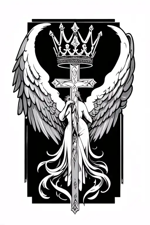 Cross Angel Wings Crown
