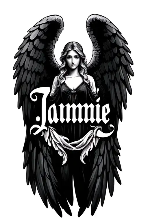 Name Jannie Inside Angel Wings