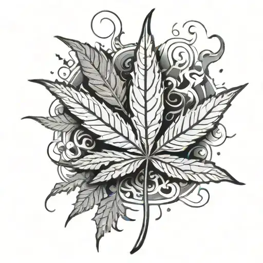 Smoking Weed Leaf