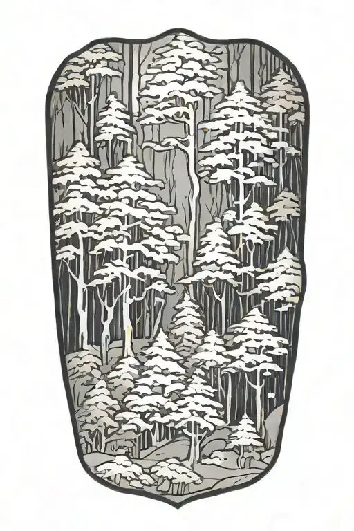 Forest Stencil Wrapped Around Arm