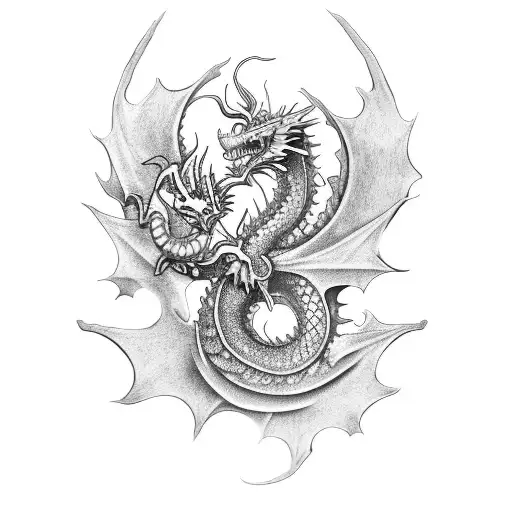 Dragon De Viaje De Chijiro Con Flores De Loto Y Cerezos