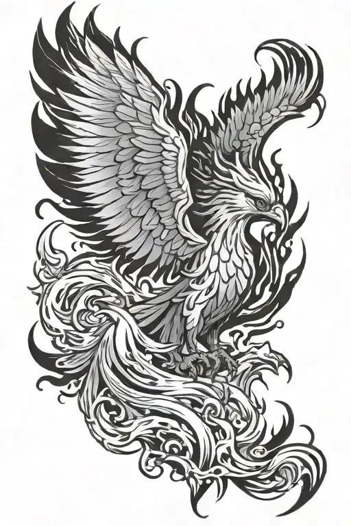 Phoenix Rising From Flames