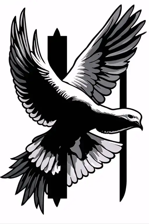 Dove Flying Cross
