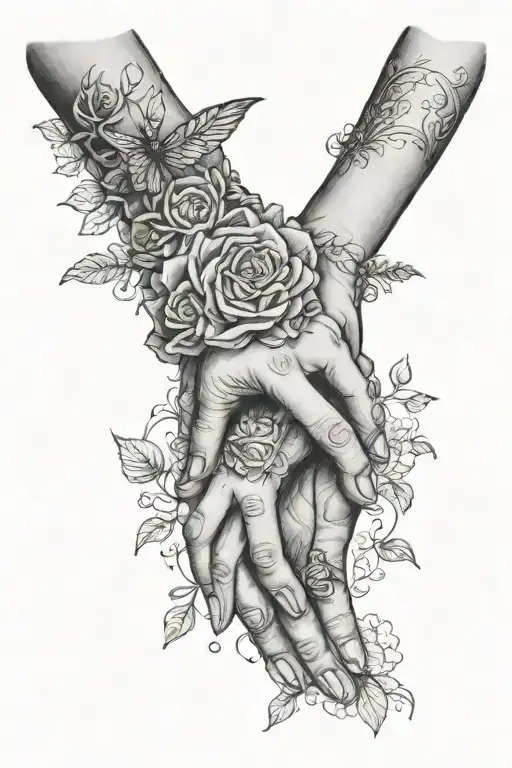 Respect To Mother Holding Hands