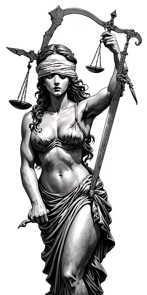 Lady Justice Blindfolded Stabbed In Back