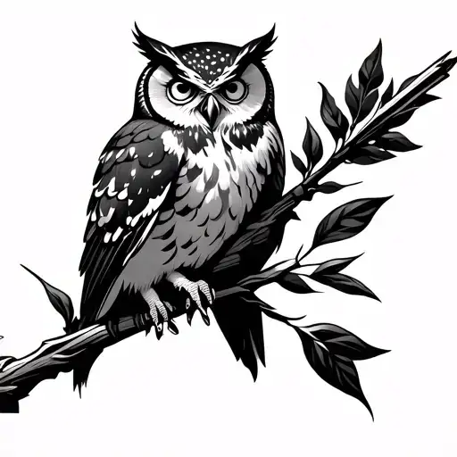 Minimalist Owl Perched On A Spear