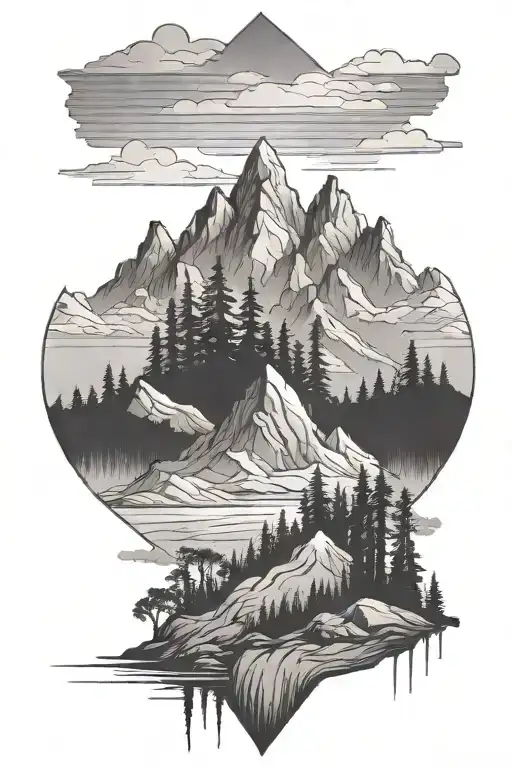 Forest Mountain Range