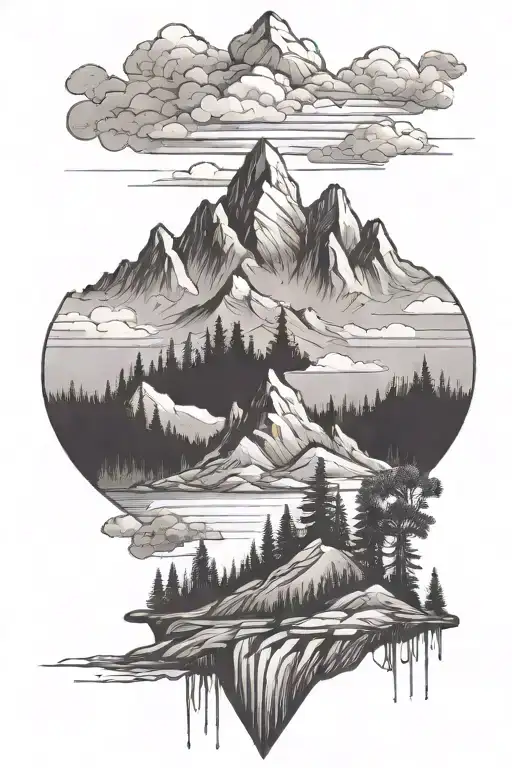 Forest Mountain Range